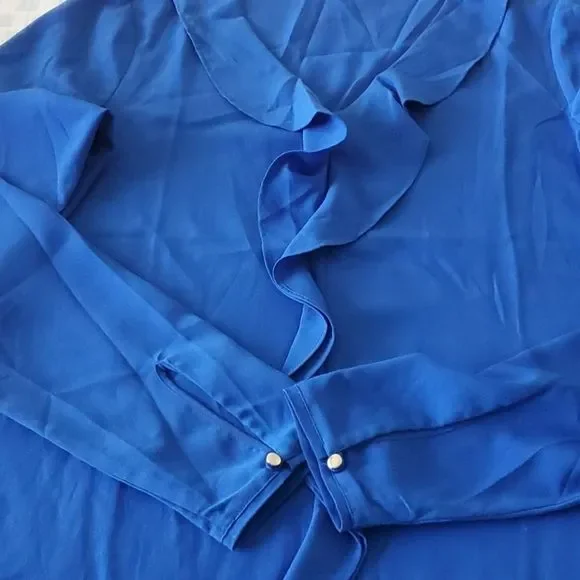 EUC AT Long Sleeve V-Neck w/Cascade Ruffle Detail - Picture 8 of 8